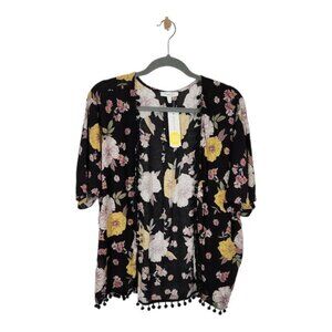 NWT Persaya Girl Alixie Open‎ Front Woven Blouse - Size large